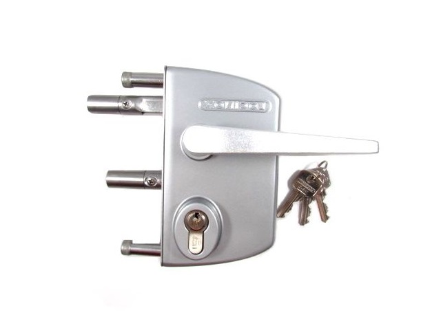 Zamek przemysłowy LOCINOX-LAKQ40U2LVSZM-SILV aluminium z klamką