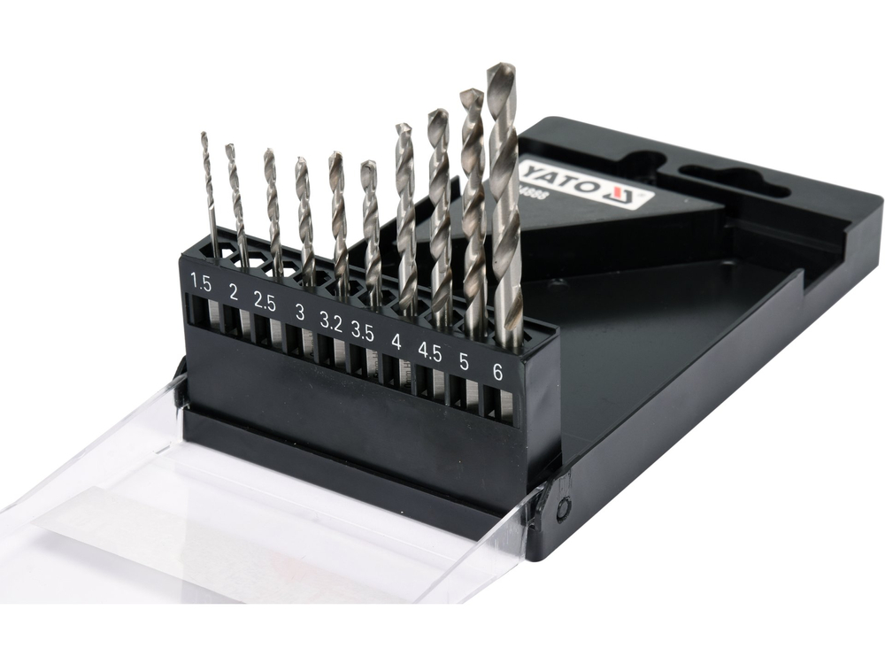 Zestaw wierteł szlifowanych do metalu HEX HSS 6542 1,5-6,0MM YATO YT-44888 10szt.