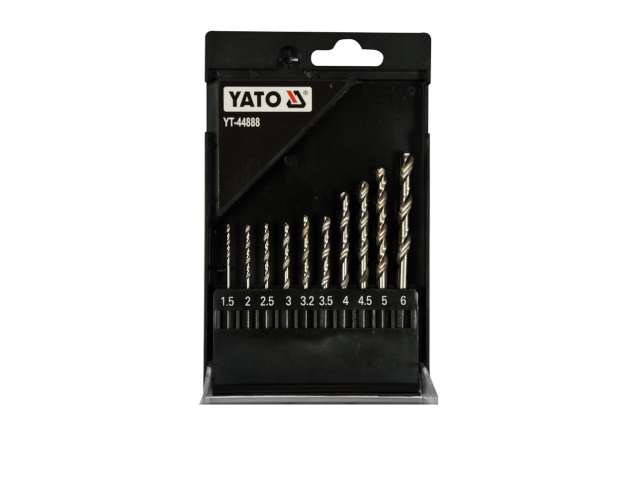 Zestaw wierteł szlifowanych do metalu HEX HSS 6542 1,5-6,0MM YATO YT-44888 10szt.