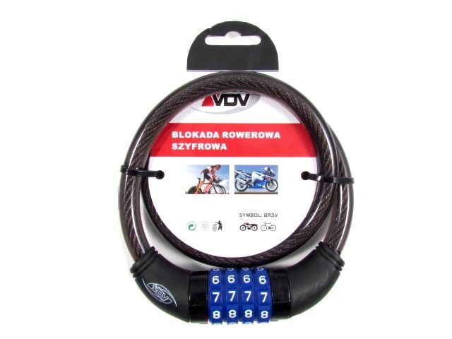 Blokada rowerowa linka YALE ASSA-ABLOY 12x650mm na szyfr 4-cyfrowy