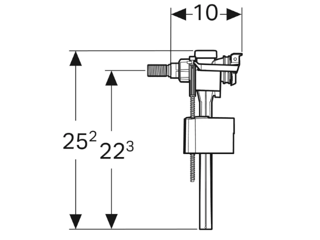 Zawór napełniający spłuczka GEBERIT TYP 333 3/8" typ boczny - obrazek 2
