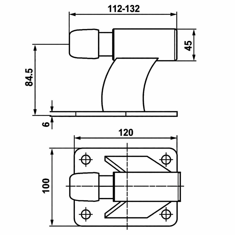 Stoper do bram przykręcany 100x120mm sprężynowy ocynk - obrazek 2